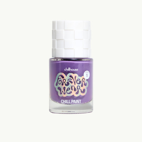 Chillhouse Forever Wear polish in Throne Off, a rich violet shade, bottle shot