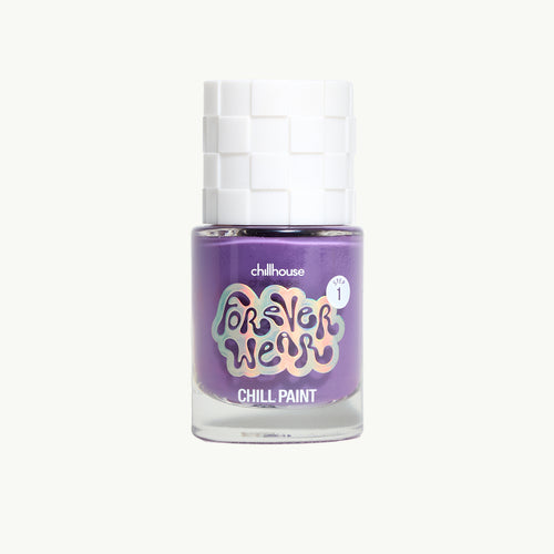Chillhouse Forever Wear polish in Throne Off, a rich violet shade, bottle shot