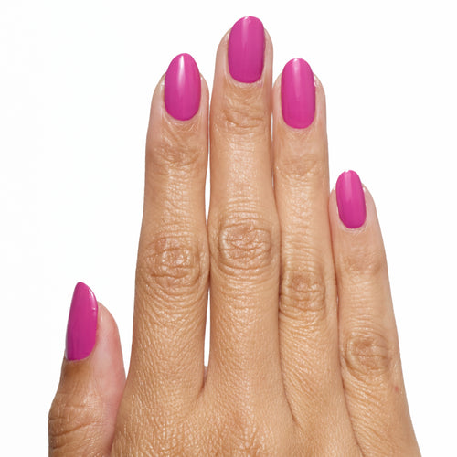Flat hand wearing Her Majesty Forever Wear polish