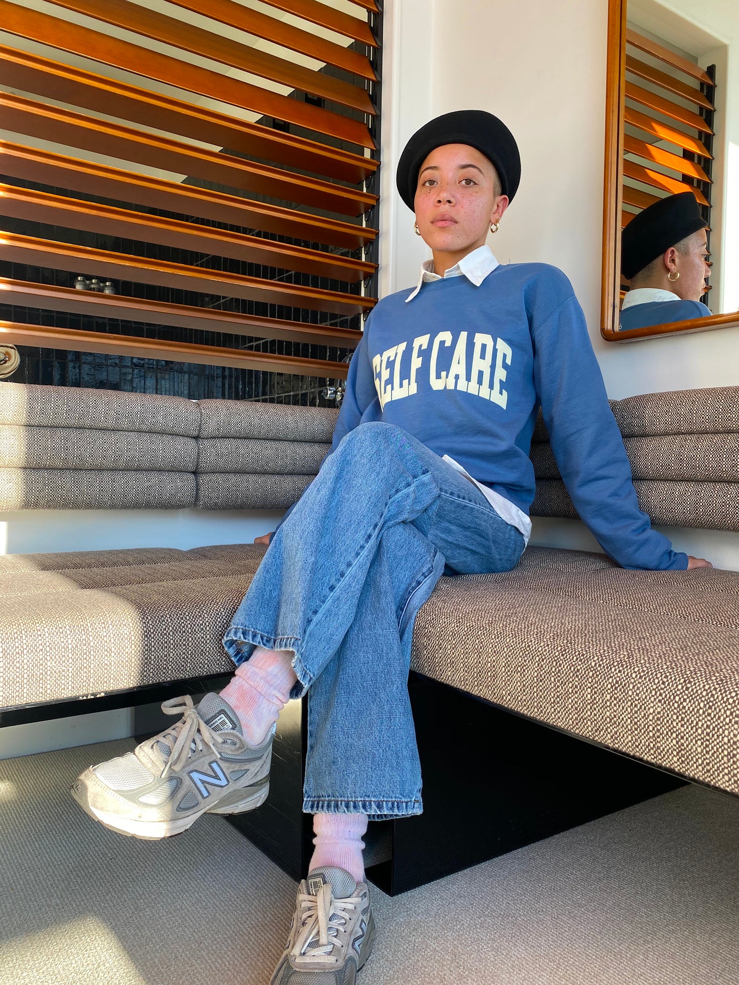 Self-Care Varsity Crewneck